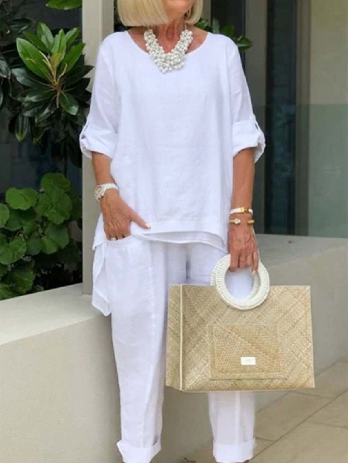 Conjunto cómodo y holgado de dos piezas para mujer – ZENESSA