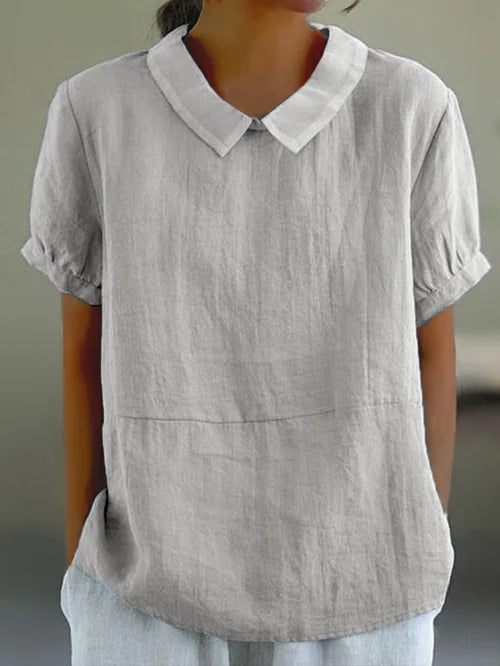 Blusa tipo camisa de corte relajado con cuello clásico – AMELYN