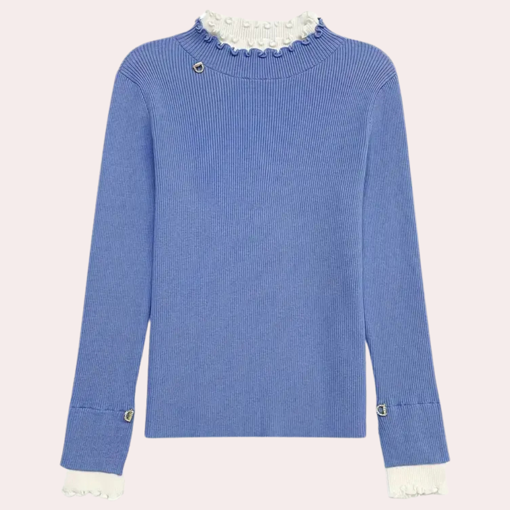 ELENA - Jersey de punto para mujer con detalle de encaje