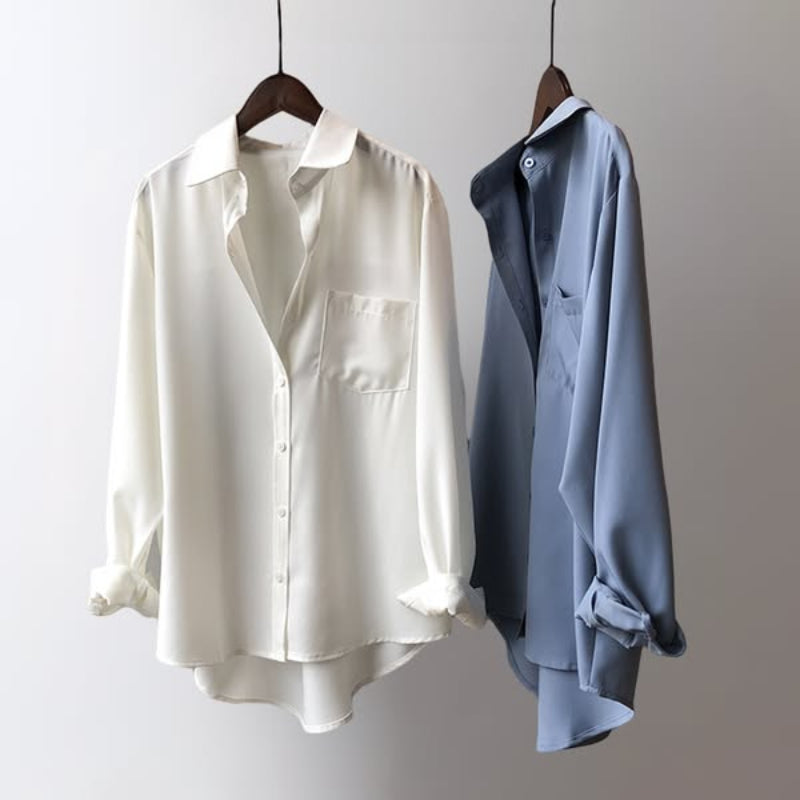 Blusa tipo camisa de estilo relajado y sofisticado – MONARA