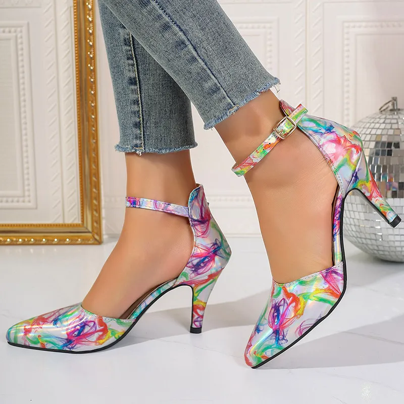 Sandalias de tacón con diseño colorido para mujer – VELIA VIBRA