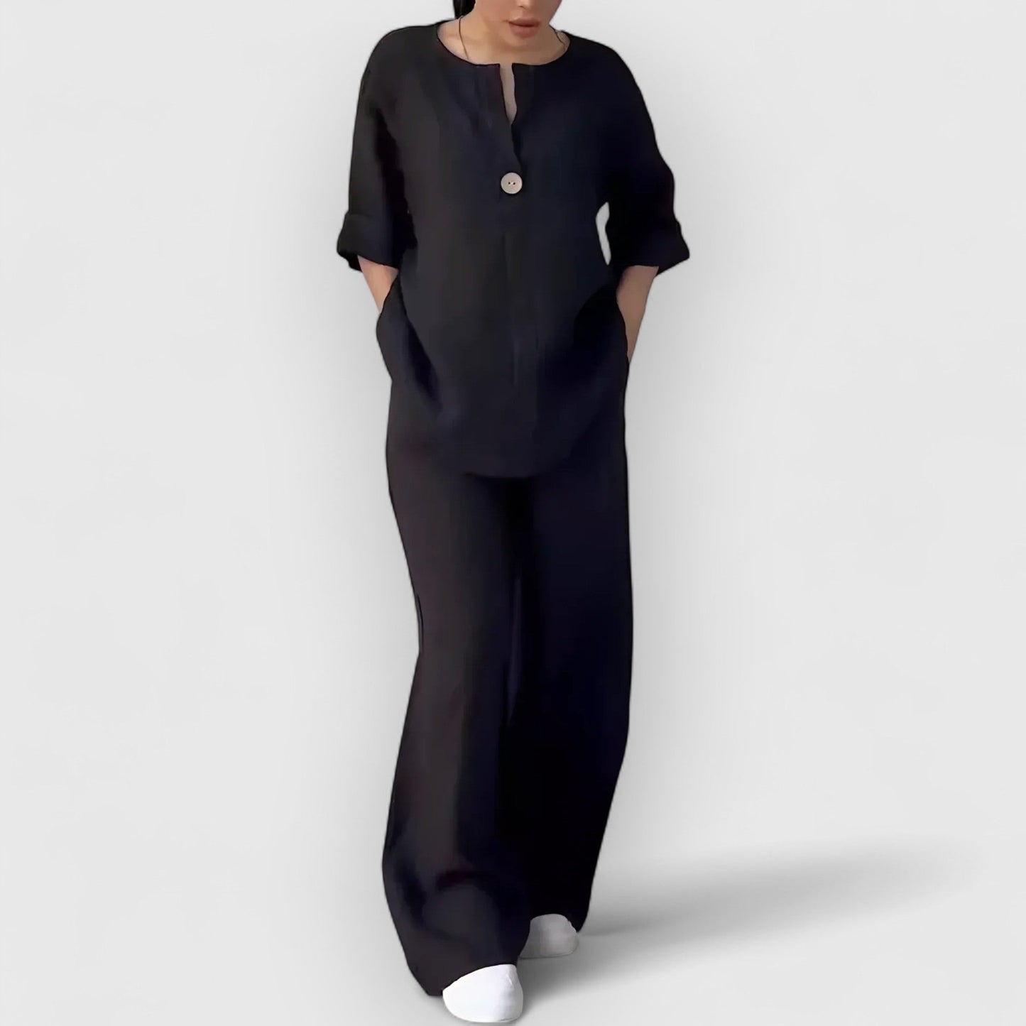 Conjunto camisa y pantalón ancho para mujer – CONCEPCIÓN