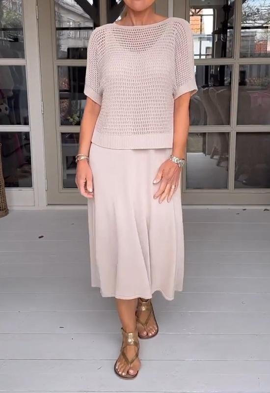 Conjunto de vestido con blusa ligera para mujer, estilo casual y moderno – ELIORA