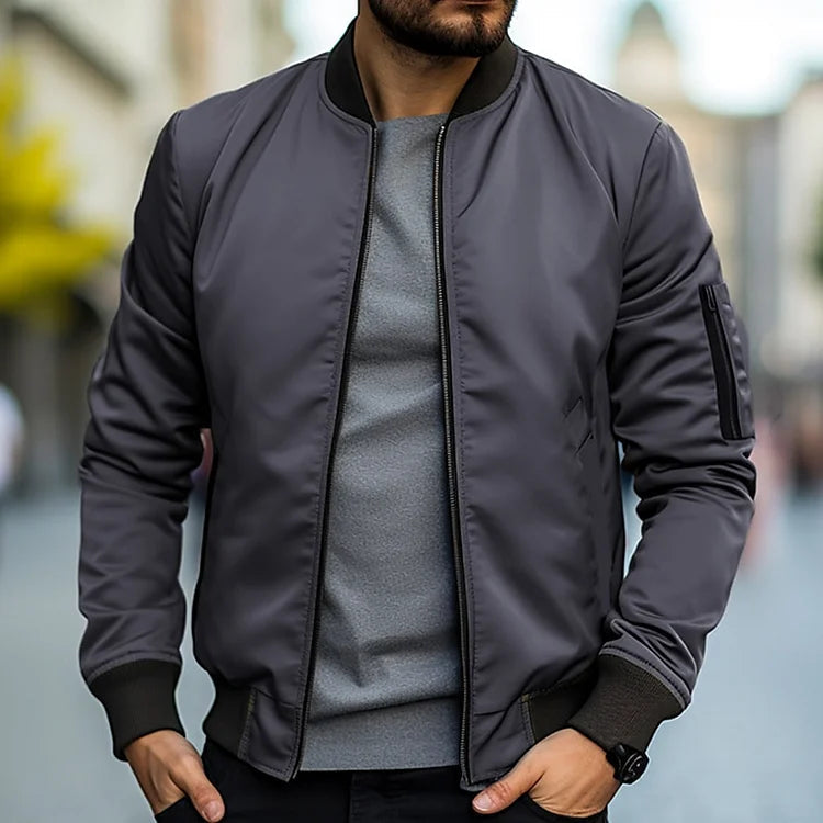 Chaqueta bomber de cuero para hombre - HAYES