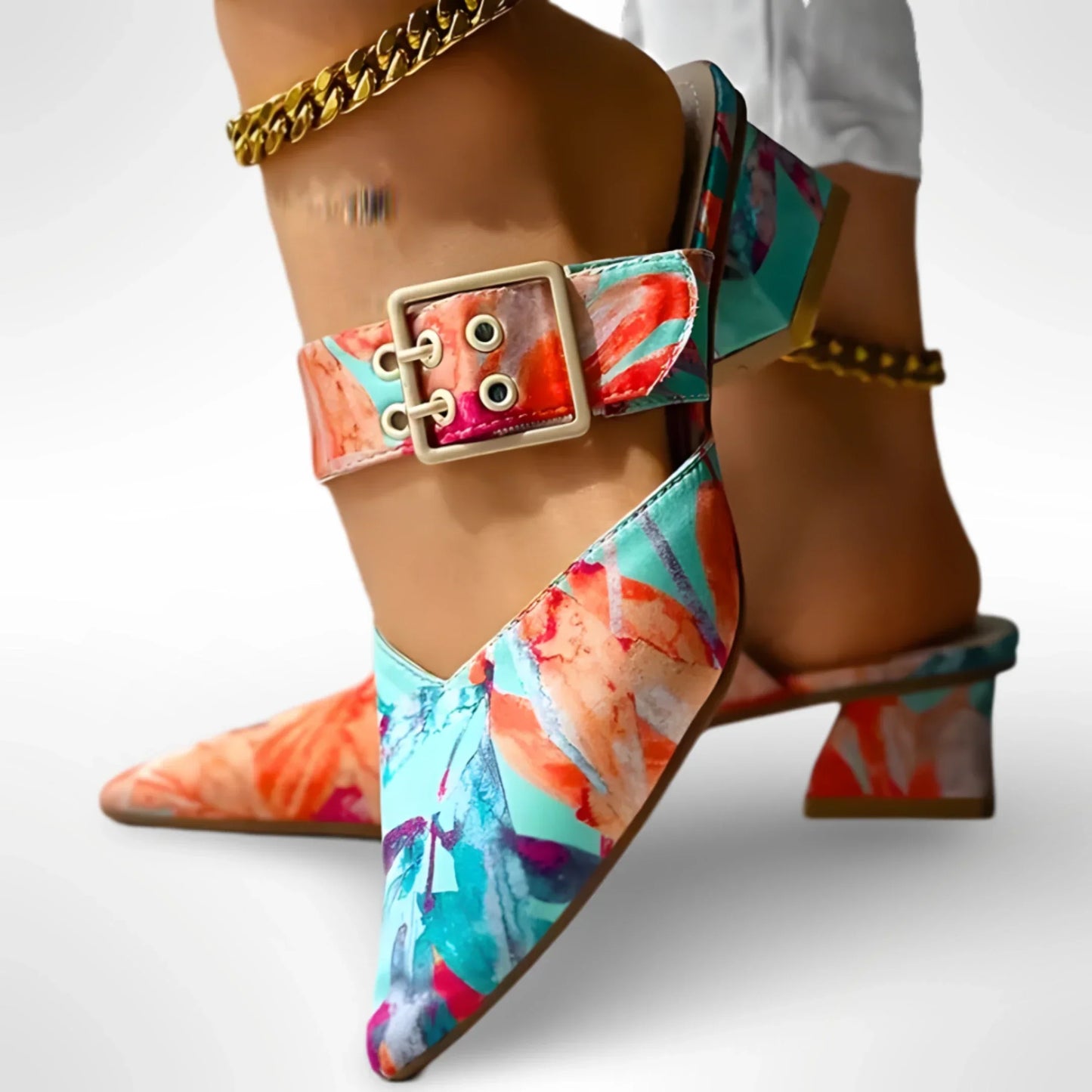 Sandalias de tacón con diseño colorido para mujer – VELIA VIBRA