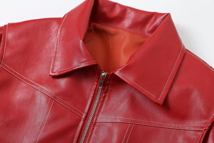 ADELA - Chaqueta oversize de cuero sintético para mujer