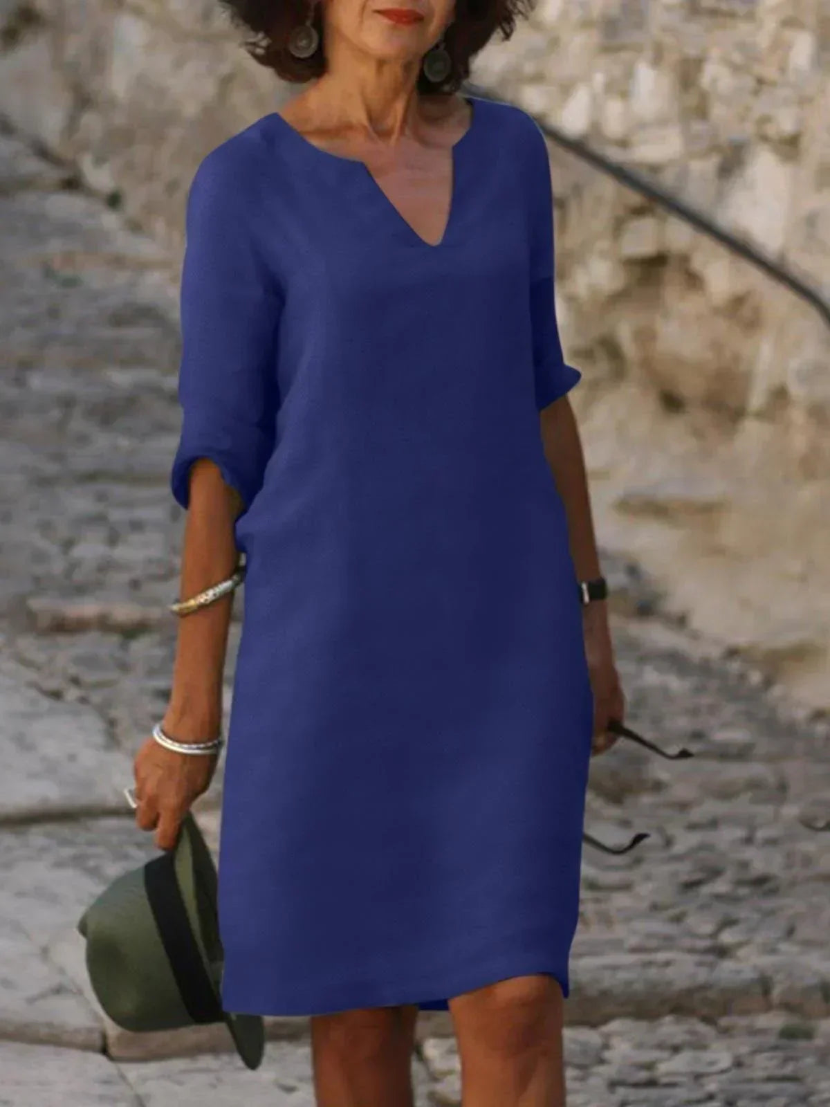 Vestido elegante con escote en V para invitada de boda – JOSETTE GRACE