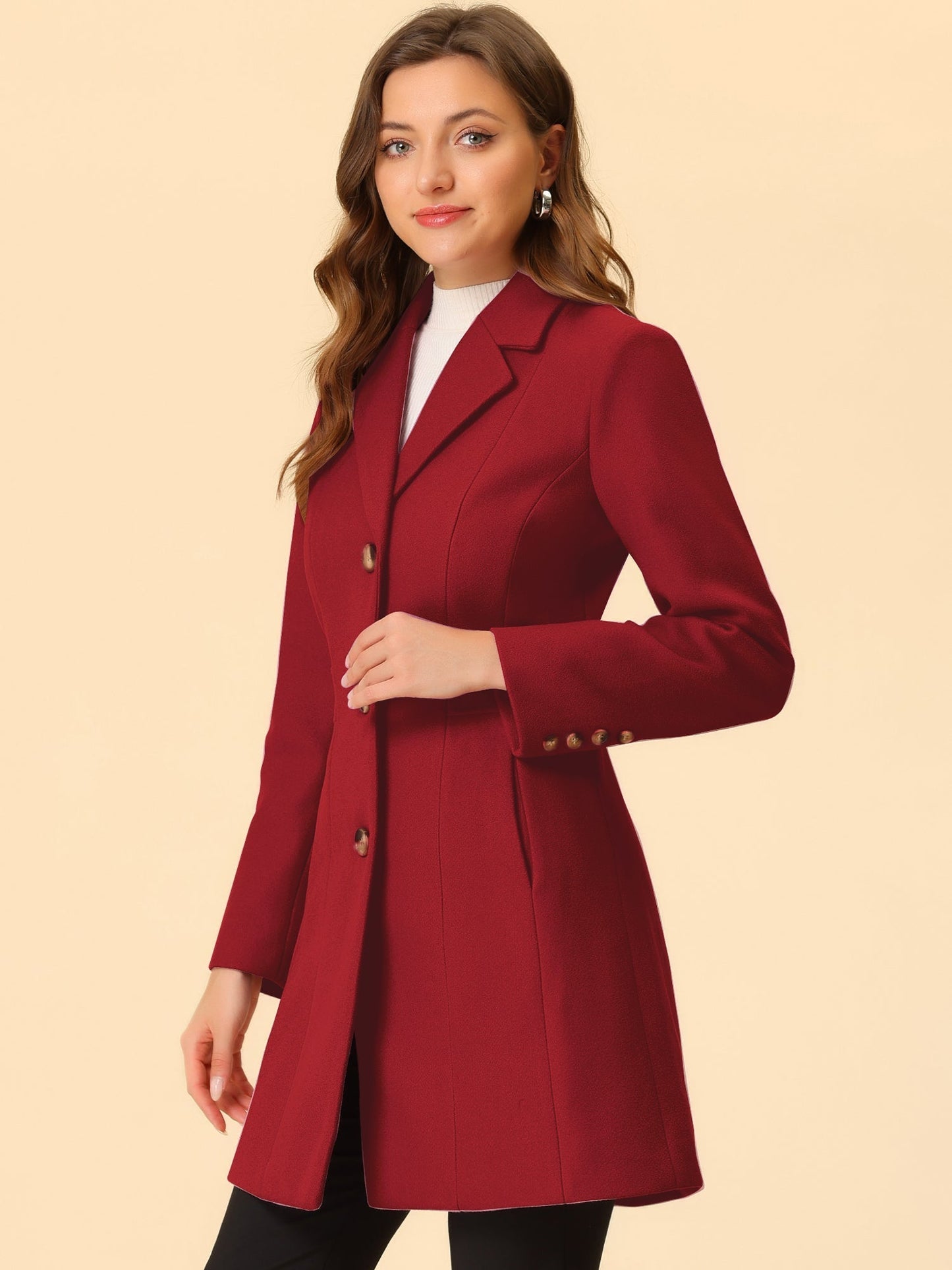 Abrigo largo de invierno para mujer con cierre de botones – ISABELÉA