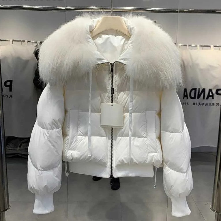 CALLIOPE - Abrigo acolchado de invierno con cuello de piel sintética para mujeres