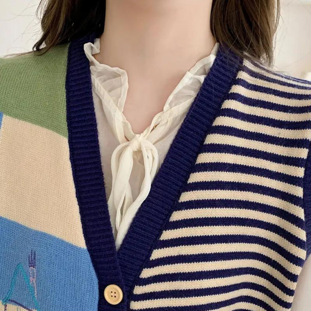 ELISA - Cárdigan de punto para mujer con bolsillo