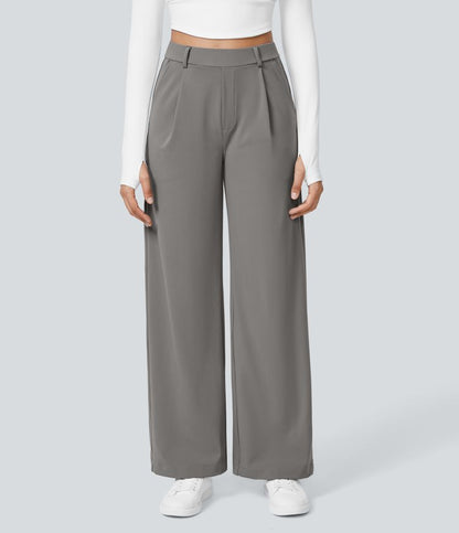 Pantalón de talle alto y pierna ancha para mujer – OLEA WIDE FIT