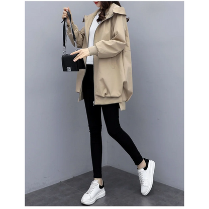FLORINA - Trench coat ligero con cremallera y corte relajado para mujer