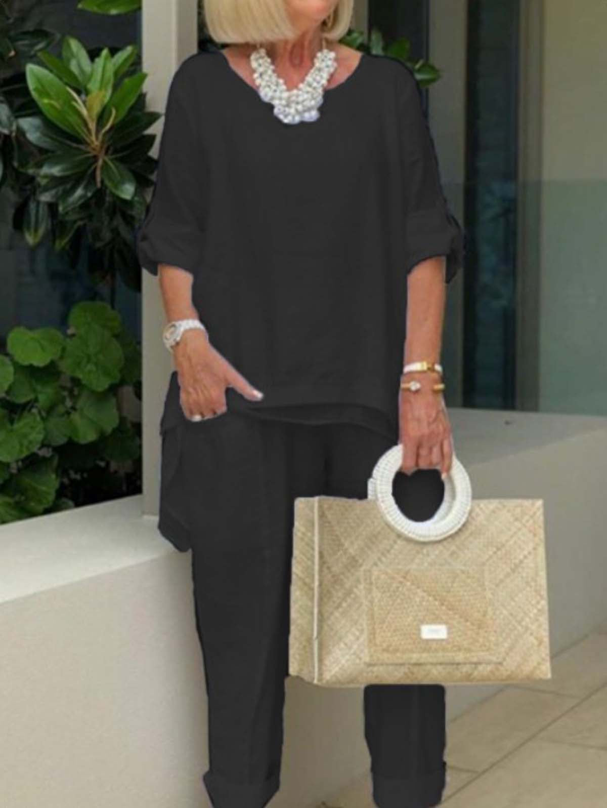 Conjunto cómodo y holgado de dos piezas para mujer – ZENESSA