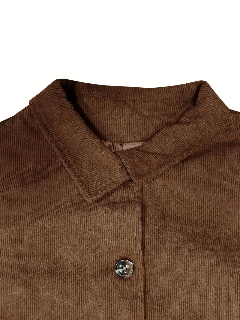 CAMILLE - Chaqueta de pana con botones frontales para mujer