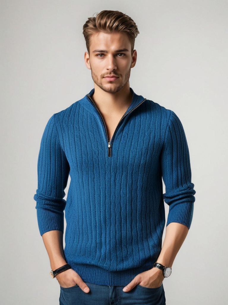 Jersey de punto trenzado para hombre con estilo clásico – ROWAN