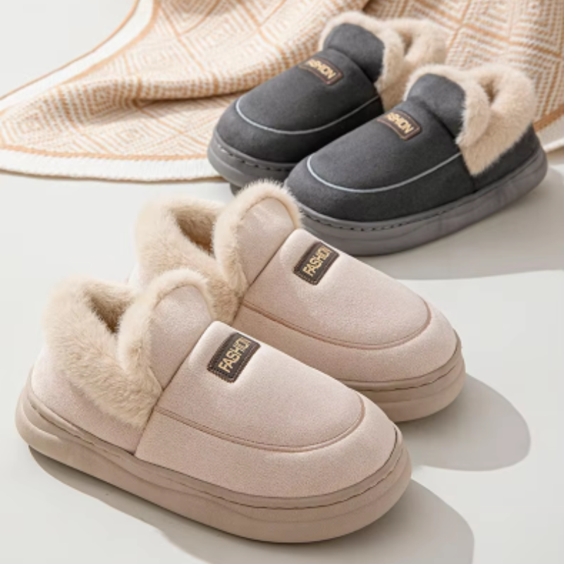 LYSIA - Zapatillas ligeras para mujer con forro de piel sintética y suela antideslizante