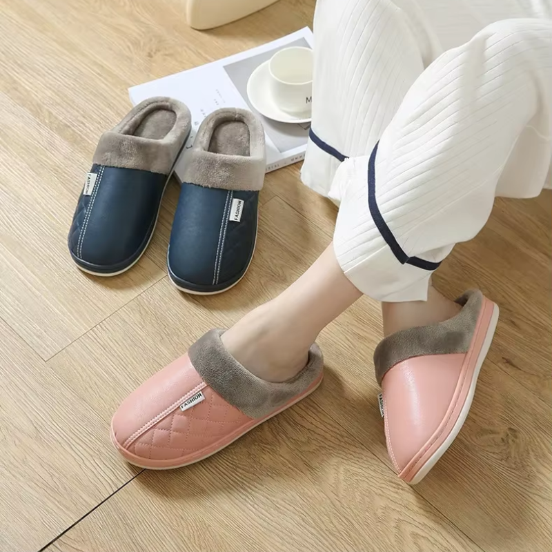 LYARA - Zapatillas de casa para mujer con punta redonda y suela antideslizante