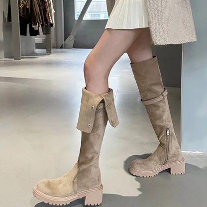 VIOLA - Botas overknee con plataforma y detalles metálicos para mujer