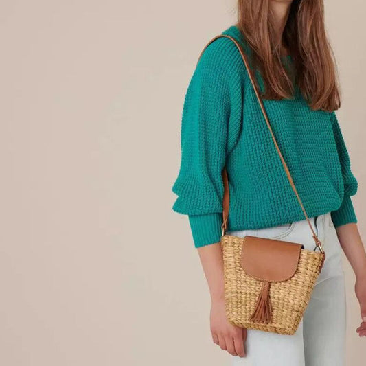 Bolso de mano artesanal tejido a mano para mujer – LUNARIA