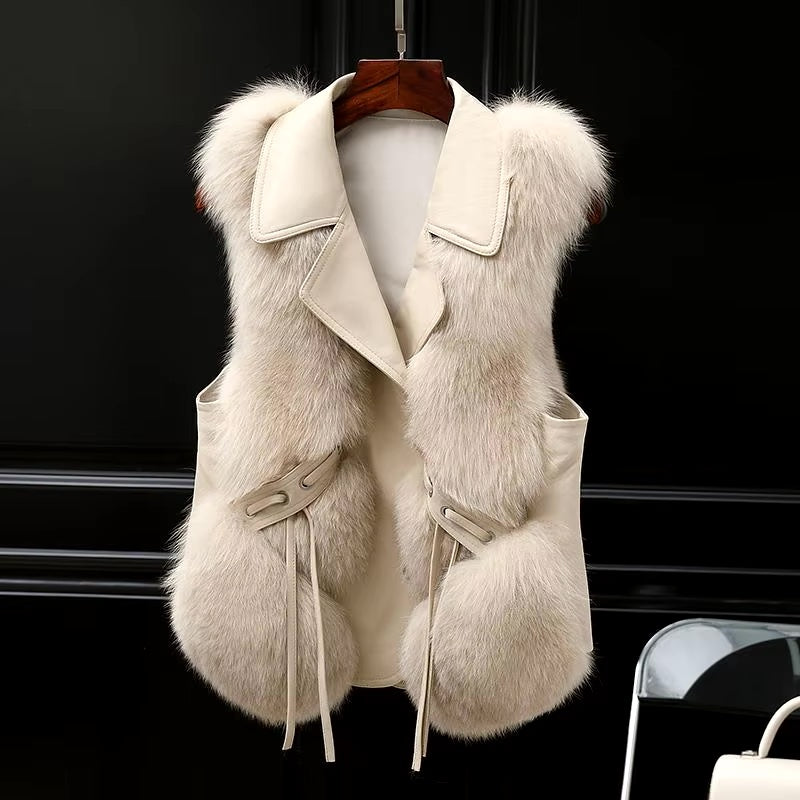 Chaleco acolchado de mujer con cuello de pelo sintético – EMPREYA