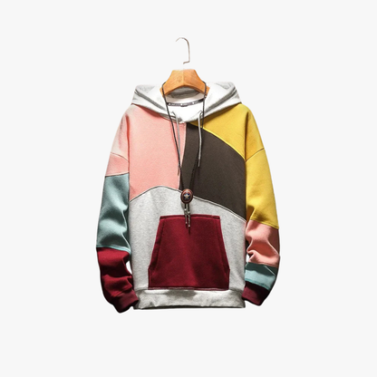 Sudadera patchwork para hombre de estilo urbano – AZIEL