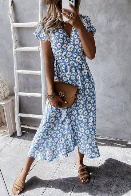 Vestido de verano para mujer con escote en V – NATIVIDAD
