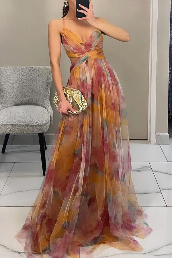 Vestido largo floral con caída fluida y estilo romántico – VIOLETTE BLOOM