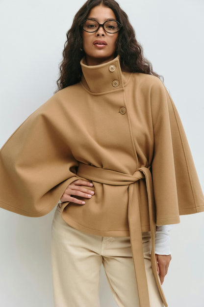 Abrigo elegante oversize para mujer con cinturón – SÉVANA