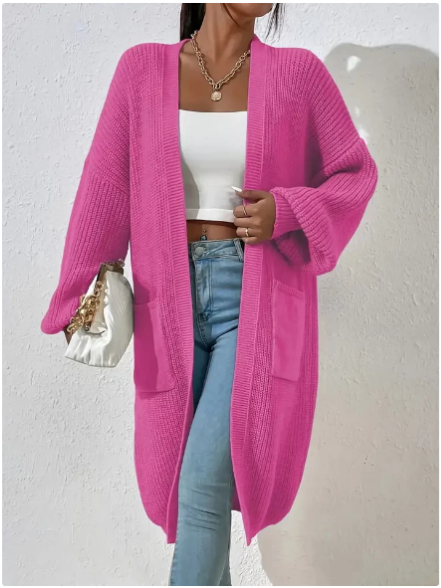 LOUIESE - Chaqueta de punto de ajuste casual para mujeres