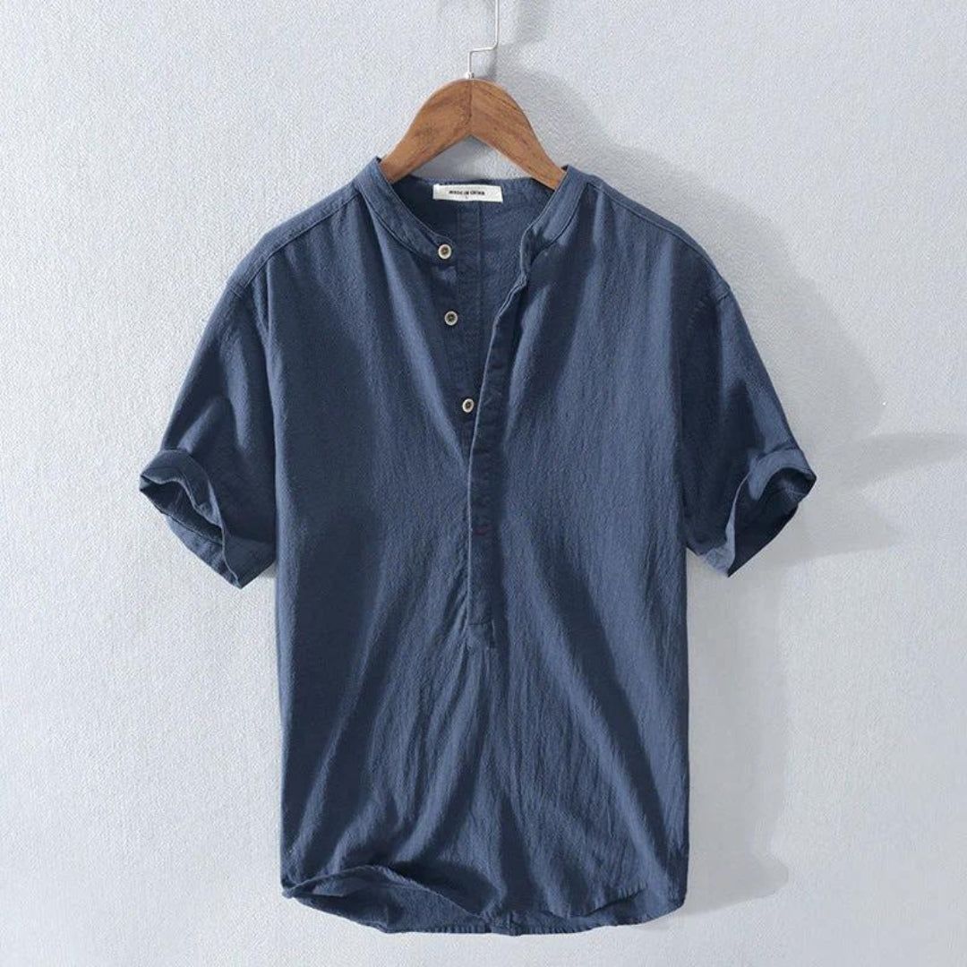 Camisa de manga corta para hombre con botones frontales – LUKE