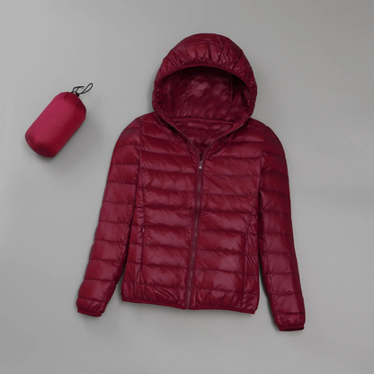 LIV - Abrigo de invierno acolchado y acogedor con capucha para mujer
