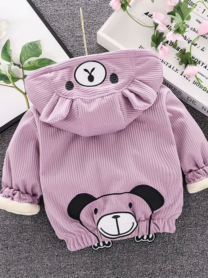 ETHAN - Chaqueta infantil de pana con capucha para invierno