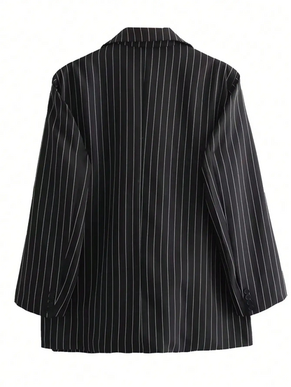 AINA - Blazer formal con rayas para mujer, perfecto para el aspecto de oficina