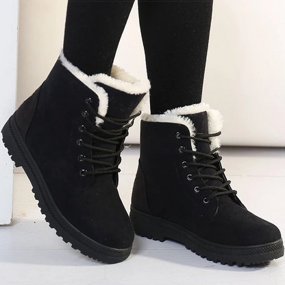 LEONIE - Botines de invierno con suela gruesa y forro de pelo para mujer
