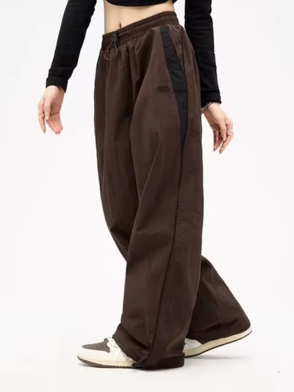 MAYA - Pantalón jogging de algodón con pierna ancha para mujer