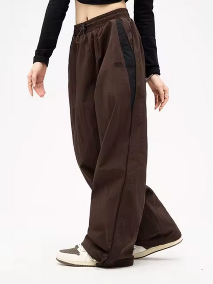 MAYA - Pantalón jogging de algodón con pierna ancha para mujer