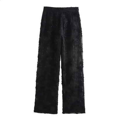 VICTORIA - Conjunto elegante de blazer y pantalón con lentejuelas para mujer