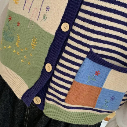 ELISA - Cárdigan de punto para mujer con bolsillo