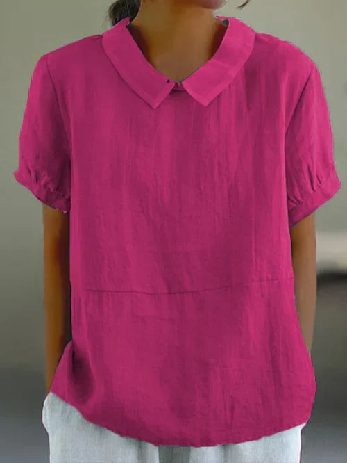 Blusa tipo camisa de corte relajado con cuello clásico – AMELYN