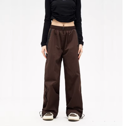 MAYA - Pantalón jogging de algodón con pierna ancha para mujer