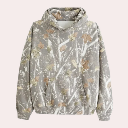 IVÁN - Sudadera con capucha y estampado camuflaje para hombre