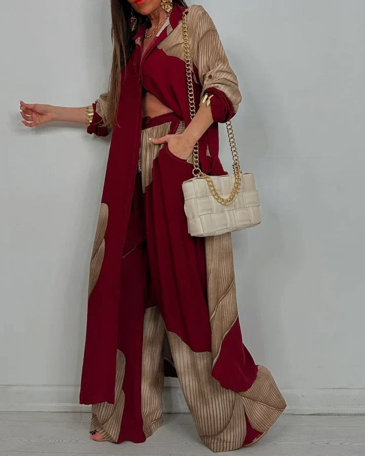 Conjunto de blusa holgada y pantalón ancho para mujer – DOLORES