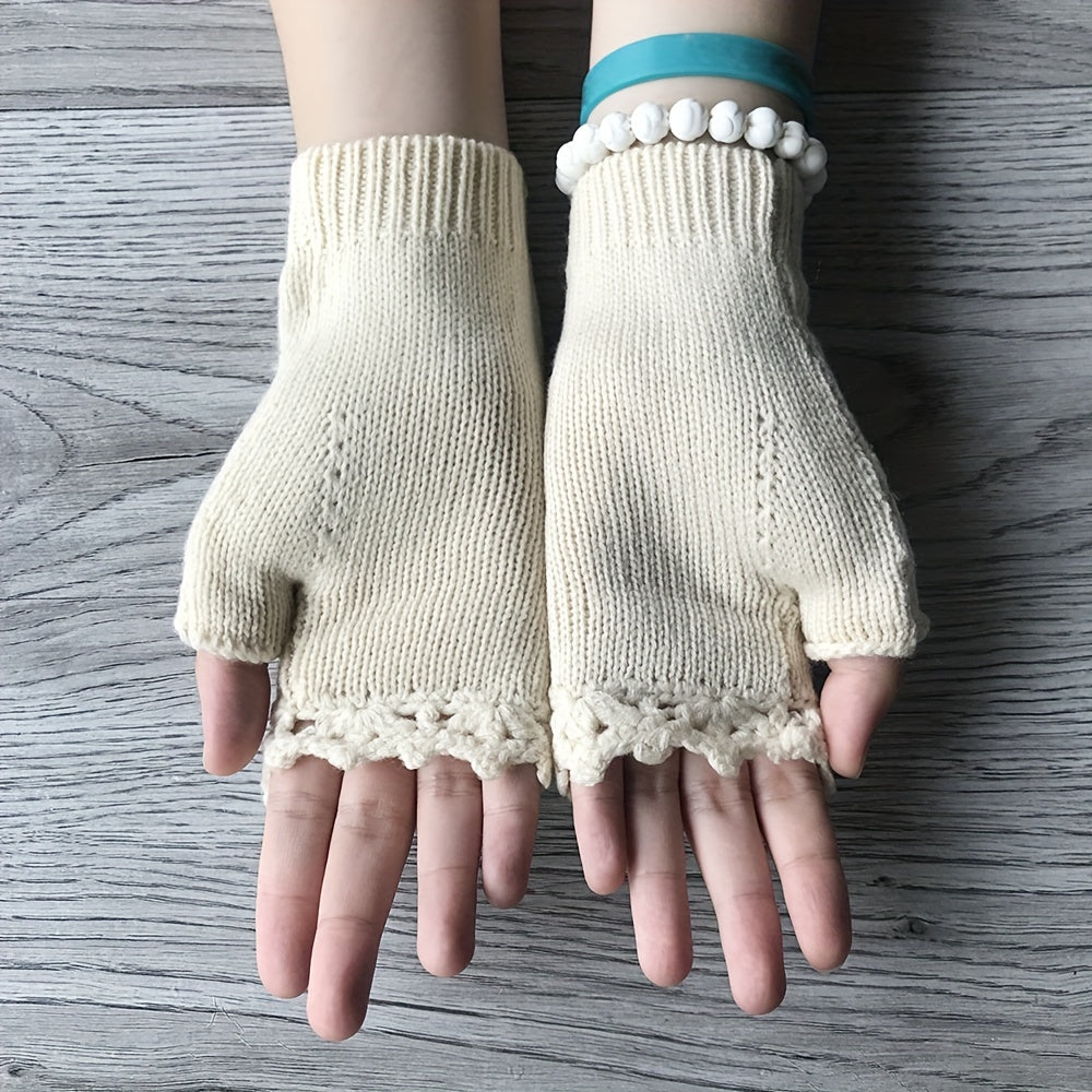 Guantes sin dedos para mujer con estampado floral – 3LEAVES