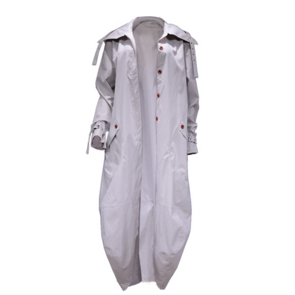 EVASIEL - Abrigo largo oversize con capucha para mujer