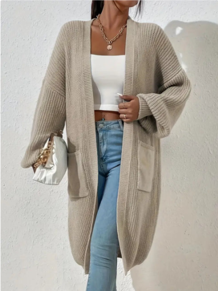 LOUIESE - Chaqueta de punto de ajuste casual para mujeres