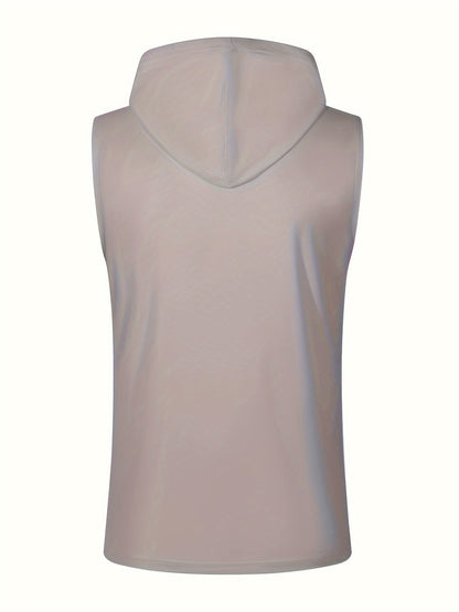 Camisa sin mangas con capucha y tejido transpirable para hombres en entrenamiento – ACTON