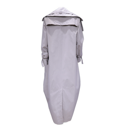 EVASIEL - Abrigo largo oversize con capucha para mujer