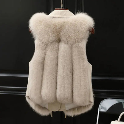 Chaleco acolchado de mujer con cuello de pelo sintético – EMPREYA