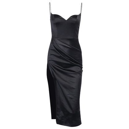 Dolors - Vestido Elegante de Apertura Invitada de Boda Unicolor Primavera Verano 2024 Para Mujer