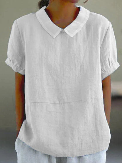 Blusa tipo camisa de corte relajado con cuello clásico – AMELYN